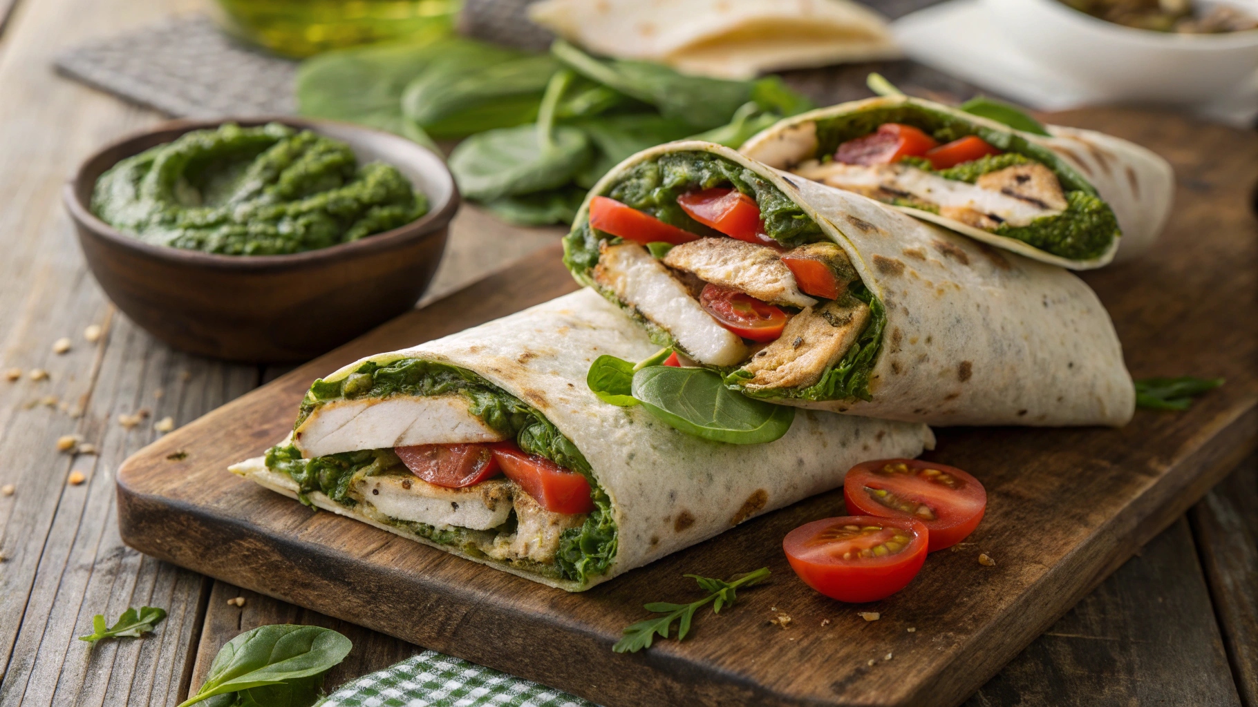 Chicken Pesto Wraps