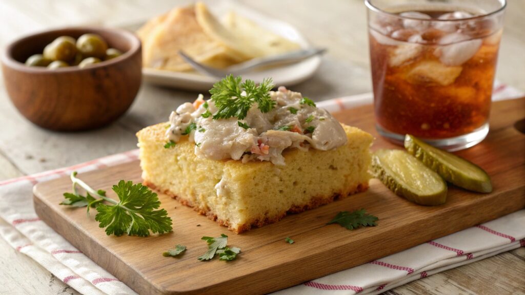 Tuna Melt on Cornbread