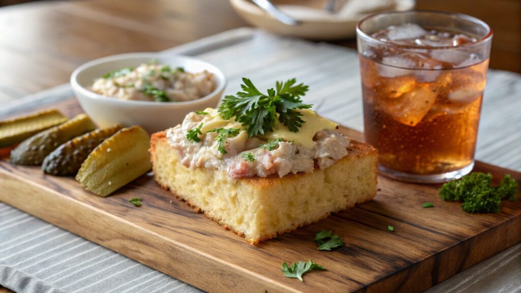 Tuna Melt on Cornbread