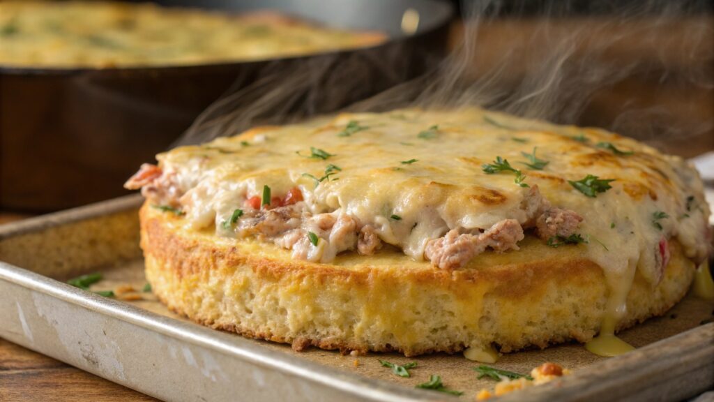 Tuna Melt on Cornbread